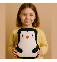 Sevimli Penguen Tasarımlı Dekoratif Yastık - 35 cm (Karışık)