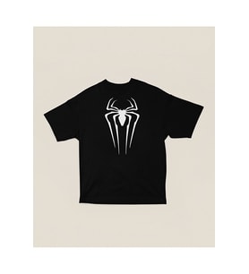Spider-Man Logo Baskılı Unisex Tişört, Oversize Marvel Örümcek Adam Tişört