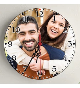 Kişiye Özel Ev hediyesi MDF 40 Cm Büyük Boy Fotoğraf baskılı Duvar Saati Sessiz Akar Mekanizmalı