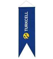 Turkcell Logolu Kırlangıç Bayrak 100x300 cm 1.Sınıf Saten Kumaş