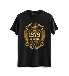 Vintage Gold Awesome Series April 1979 Siyah Tshirt