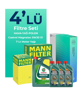 MANN Fiat Ducato 2.3 Dizel Filtre Bakım Seti Castrol Motor Yağlı (2006-2014) 4 Lü