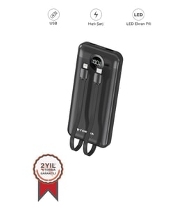 Torima TRM-1015 Siyah 10000mAh 2 Çıkışlı Taşınabilir Hızlı Şarj Dijital Göstergeli Powerbank