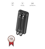 Torima TRM-1015 Siyah 10000mAh 2 Çıkışlı Taşınabilir Hızlı Şarj Dijital Göstergeli Powerbank
