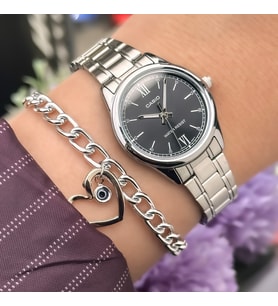 Casio Çelik Kordon, Gümüş Renk,Sevgili Kol Saatleri+ayıcık anahtarlık hediyeli
