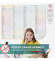 Yks Konuları Ve Analiz Tablosu, Sınava Hazırlık Planlayıcı, Statik Tutunan Akıllı Kağıt Yazı Tahtası