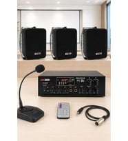 Lastvoice Black Large Paket-2 Hoparlör ve Anfi Anons Ses Sistemi Seti