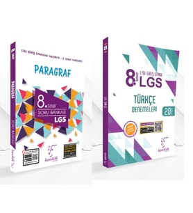 KARE KÖK YAYINLARI LGS 8.SINIF PARAGRAF SORU BANKASI + TÜRKÇE 20'li DENEME KİTABI