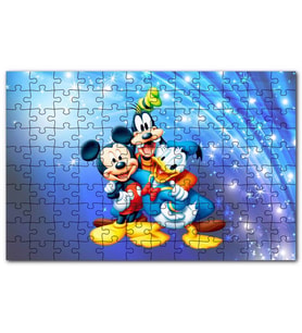 Cakapuzzle Mickey Mouse Donald Duck Ve Pluto Puzzle Yapboz MDF (Ahşap) (120 Parça)