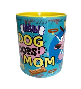 DOG MOM  temalı dijital baskılı hediyelik tasarım kupa bardak. (Beyaz)