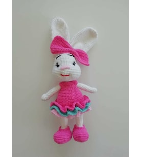 Sevimli Paskalya Tavşanı Amigurumi Organik Oyuncak