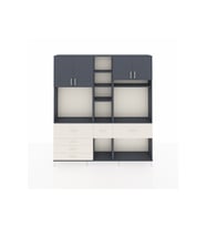 Arges Dolap 11 Raflı 6 Çekmeceli 4 Kapaklı 220x30x243 Antrasit-Antrasit/Aytaşı