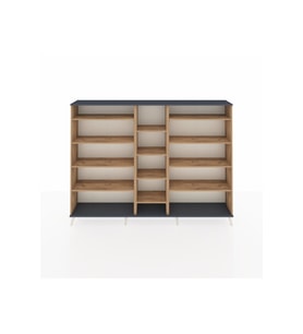 Arges Dolap 11 Raflı  220x30x163 Çam-Antrasit/Çam