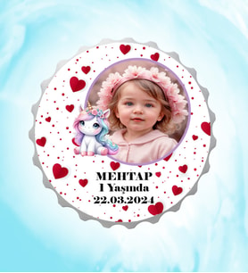 Kişiye Özel Pony Resimli İsimli Kalpli Kapak Magnet Açacak