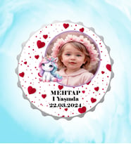 Kişiye Özel Pony Resimli İsimli Kalpli Kapak Magnet Açacak