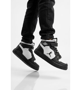 Cool Beyaz-Pudra Cırtlı Basket Tarzı Bilek Boy Sneaker Kız Çocuk Spor Ayakkabı Haykat Uzun Air