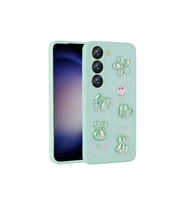 Samsung Galaxy A54 Uyumlu Kılıf Kabartma Figürlü Parlak Zore Toys Silikon Kapak (Açık Yeşil)