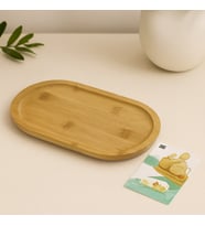 Ahşap Bambu Oval Mini Servis Tepsisi 25 x 14 x 1.4 cm