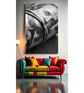 BENJAMİN FRANKLİN MONEY Ev Duvar Salon Güzellik Salonu Ofis Dükkan Dekarasyon kanvas tablo (Çok Renkli)