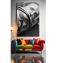 BENJAMİN FRANKLİN MONEY Ev Duvar Salon Güzellik Salonu Ofis Dükkan Dekarasyon kanvas tablo (Çok Renkli)