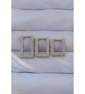 pilelistore 316L Çelik Gümüş Renk Dikdörtgen Küpe Seti - TJ-BKP9160