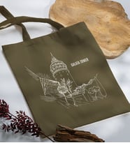 BK Gift İstanbul Tasarımlı Haki Kumaş Bez Çanta, Baskılı Omuz Çantası, Alışveriş Çantası, Arkadaşa Hediye-6