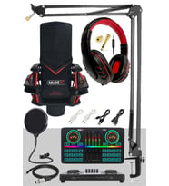 Midex GMX-1 Effective set Condenser Mikrofon Ses Kartı Kulaklık Canlı Yayın Paketi (Telefon ve PC)