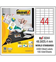 Ekstrafix Laser Etiket 48.5 x 25.4 mm 100 Yaprak Lazer Etiketi