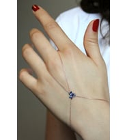 Renkli Taşlı Üç Yapraklı Yonca Figürlü 925 Ayar Gümüş Şahmeran - B062201