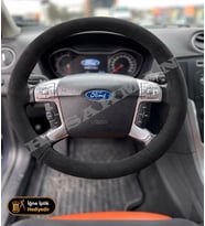 Ford Mondeo Dikme Direksiyon Kılıfı Alcantara Süet Monza Black Trend-Style-Titanium-Premium 2007-2014