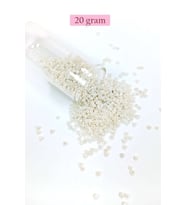 Dökme Cam Kum Boncuk (11/0) 2 mm - 20 Gram - Parlak Beyaz - BNC030