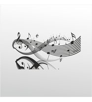 Folyo Sticker Müzik Notaları 40cm Uzunluk (Karışık)