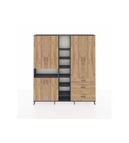 Arges Gardrop 13 Raflı 3 Çekmeceli 6 Kapaklı 220x30x243 Antrasit-Çam