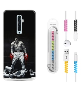 Oppo Reno 2Z 4 Lite 4 Pro 5 6 7 A31 Kılıf Kablo Koruma Spiral Silikon Moon Baloon 1369