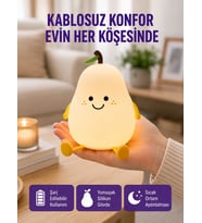 Şarjlı Armut Masa Lambası Renk Değiştiren Led Gece Işığı