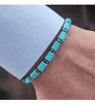 Clays Jewellery Firuze / Turkuaz & Hematit Doğal Taş Makrome Bileklik