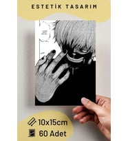 Anime Poster Seti, Arkası Yapışkanlı 80 Adet Manga Poster Kolaj Seti, Anime Hediyelik, Kutulu Set (Beyaz)