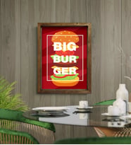 BK Gift Cafe & Bar & Restaurant Konseptli Doğal Masif Ahşap Çerçeveli Tablo-93