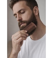 Lexroo Premium Ahşap Sakal & Bıyık Tarağı, Çift Taraflı Diş Yapısı, Doğal Ahşap Gövde