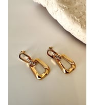 Altın Renk Taşlı Küpe (Gold)
