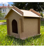 Dekoratif Ahşap Yavru Kedi Evi Yuvası Boyanabilir Dayanıklı Mdf
