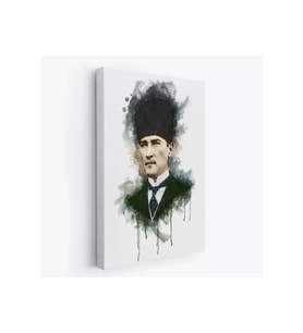 Mustafa Kemal Atatürk'ün Suluboya Görünümlü Portresi Dekoratif Kanvas Tablo-DA-78