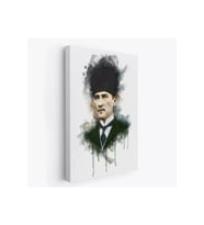 Mustafa Kemal Atatürk'ün Suluboya Görünümlü Portresi Dekoratif Kanvas Tablo-DA-78