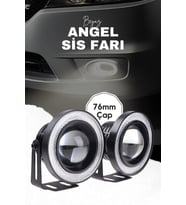 76 mm Uyumlu Angel Beyaz Led Lamba Mercek Gündüz Sis Farı