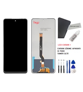 Tkgz - İnfinix NOTE 10 Uyumlu Lcd Ekran Dokunmatik -A- Kalite + B-7000 + TAMİR SETİ