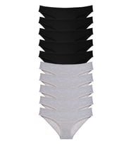 10 adet Süper Eko Set Likralı Kadın Slip Külot Siyah Gri