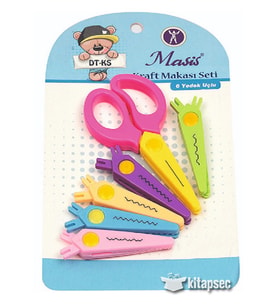 Şekilli Makas Plastik 6 Uçlu Değişebilen Desenli Tırtıklı Makas