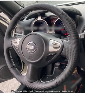 Nissan Juke 2011-2015 Araca Özel Direksiyon Kılıfı (NOKTA KARBON)