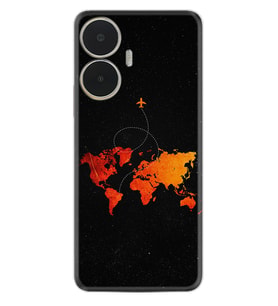 Realme C55 Kılıf Silikon Desen Özel Seri İz Bırakan Uçak 1778