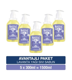 Le Petit Marseillais Lavanta Yağı Saf Sıvı Sabun 300 ml x5 Avantajlı Paket El Yıkama Jeli